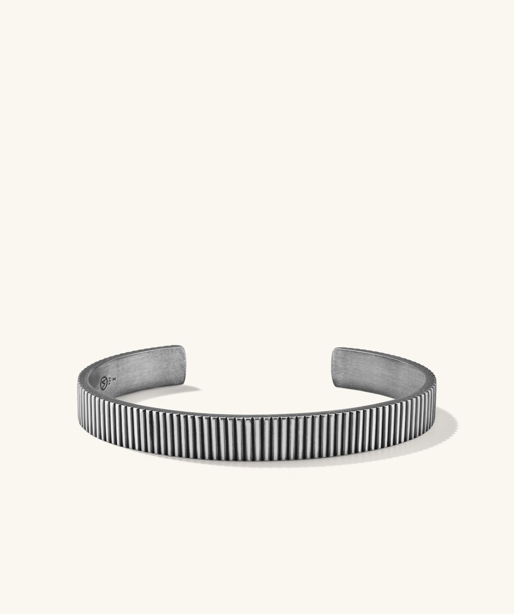 Mejuri Ribbed Cuff - Oxidized Sterling Silver