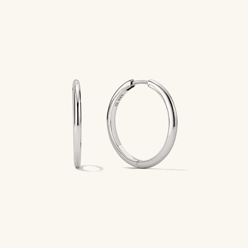 Mejuri Tube Large Hoops - Sterling Silver