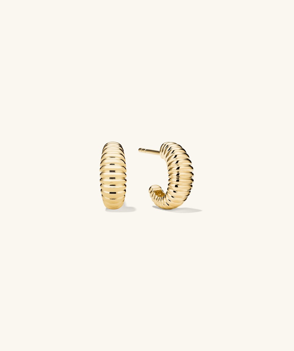 Mejuri Dôme Texture Small Hoops - Gold Vermeil