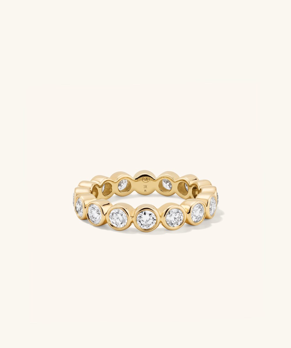 Mejuri Lab Grown Diamond Round Cut Bezel Eternity Band - 14k Yellow Gold Mejuri Lab Grown Diamond Round Cut Bezel Eternity Band - 14k Yellow Gold