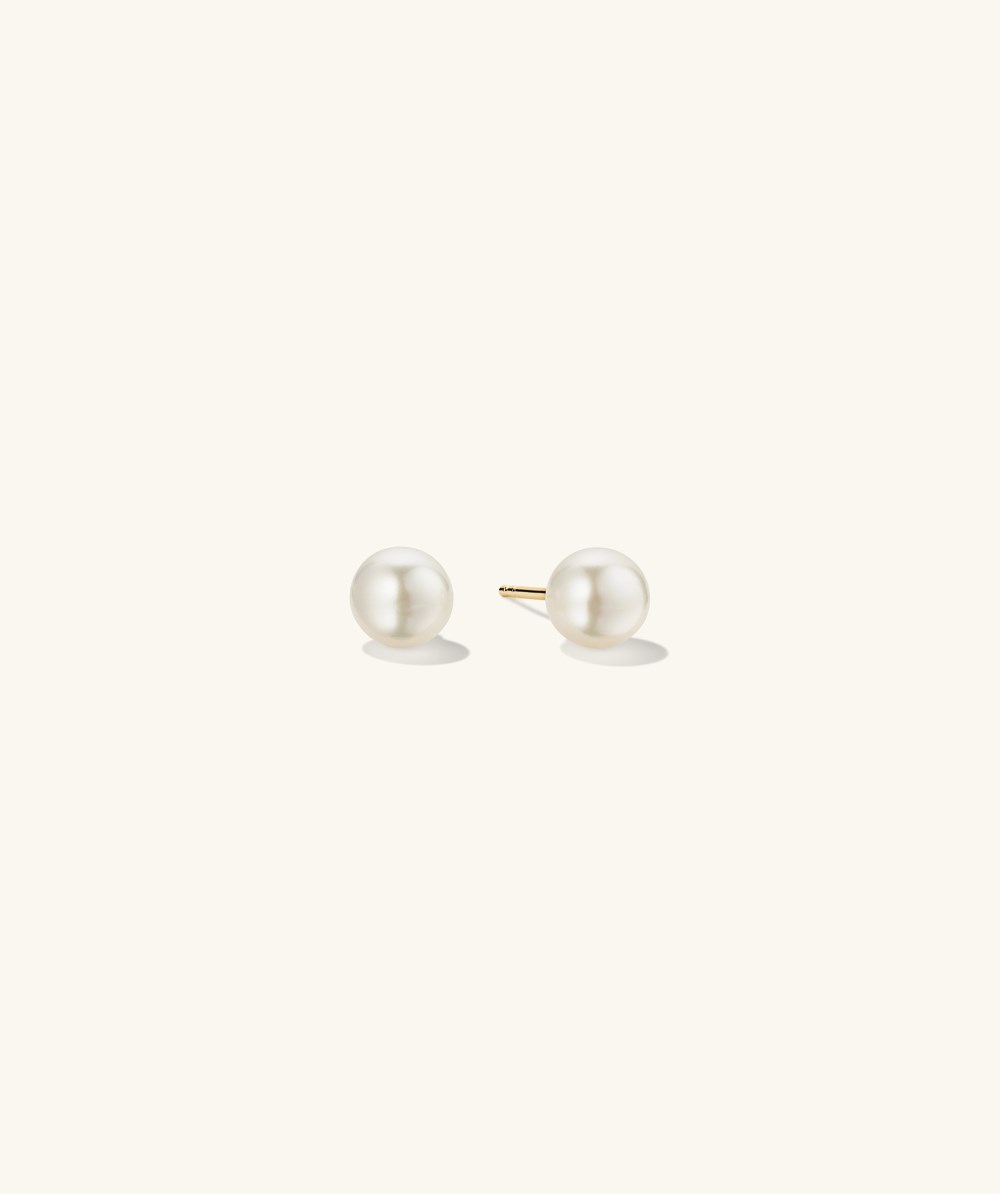 Mejuri Pearl Oversized Studs - Gold Vermeil