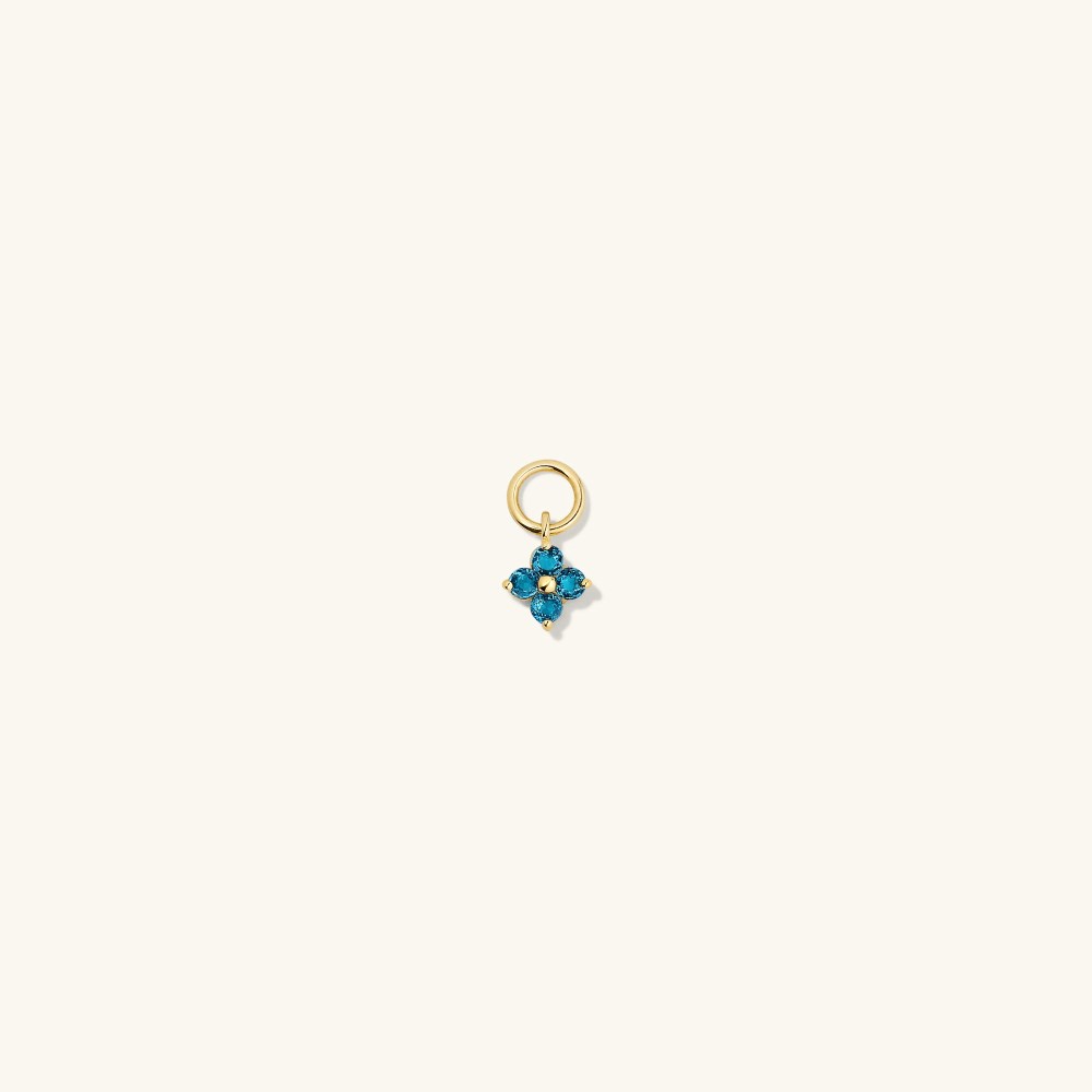 Mejuri Single Gemstone Cluster Hoop Charm - 14k Yellow Gold