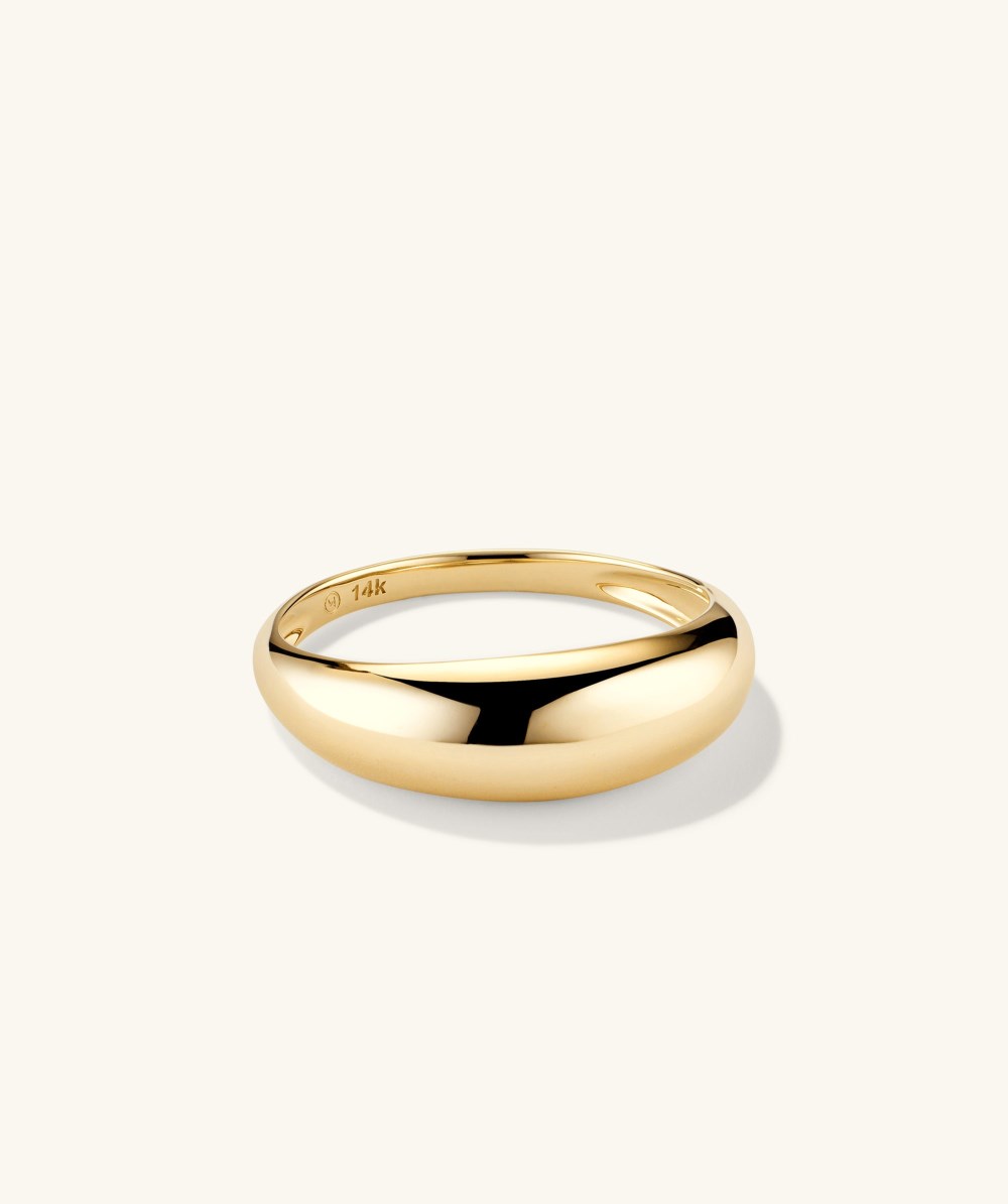 Mejuri Thin Dôme Ring - 14k Yellow Gold