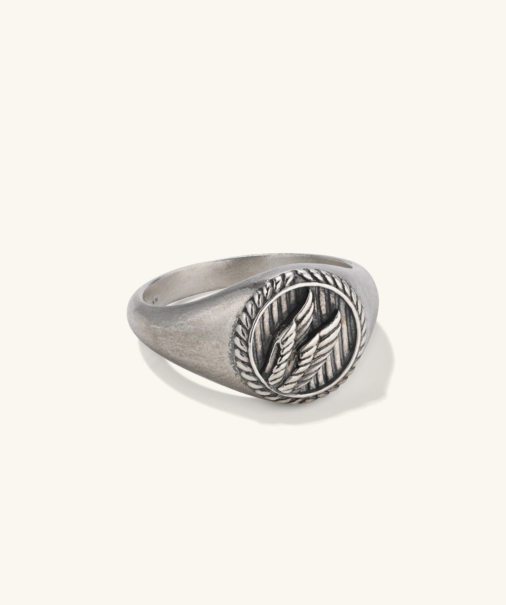 Mejuri Victory Signet Ring - Oxidized Sterling Silver