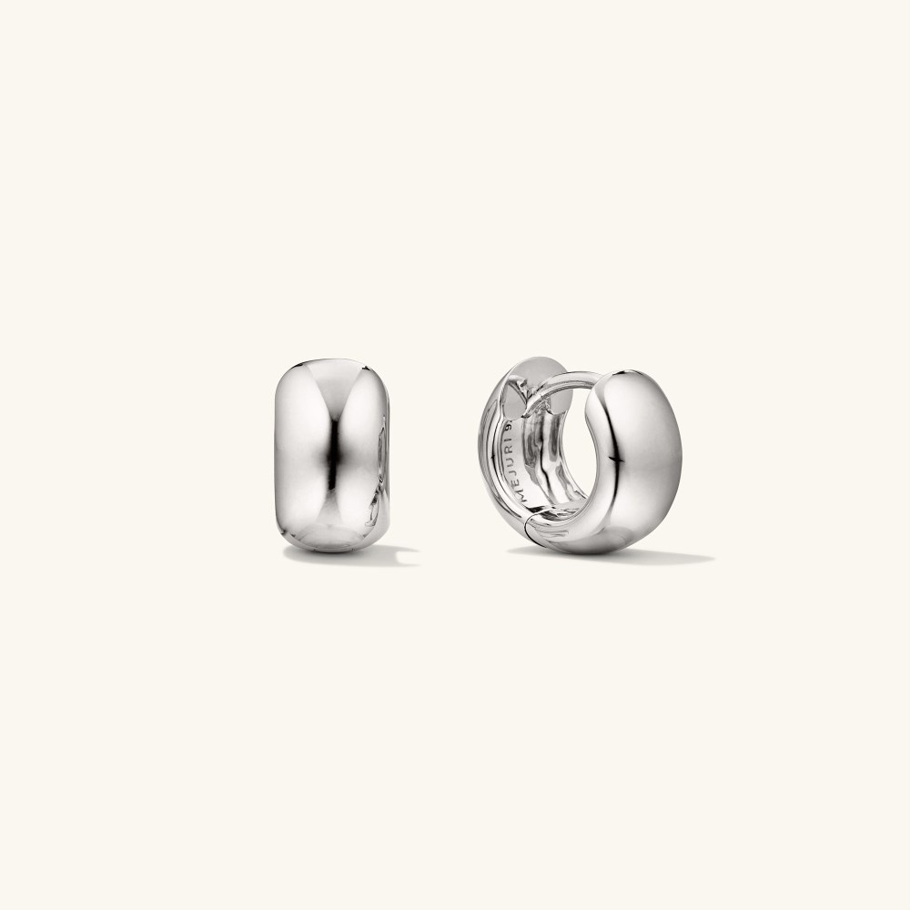 Mejuri Chunky Huggie Hoops - Sterling Silver