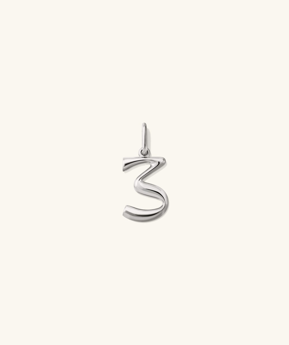 Mejuri Oversized Number Charm - Sterling Silver