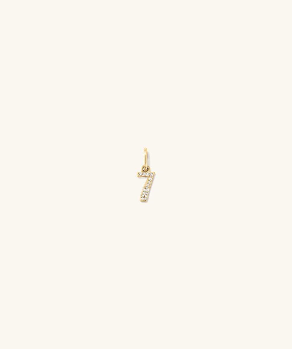 Mejuri Diamond Number Charm - 14k Yellow Gold