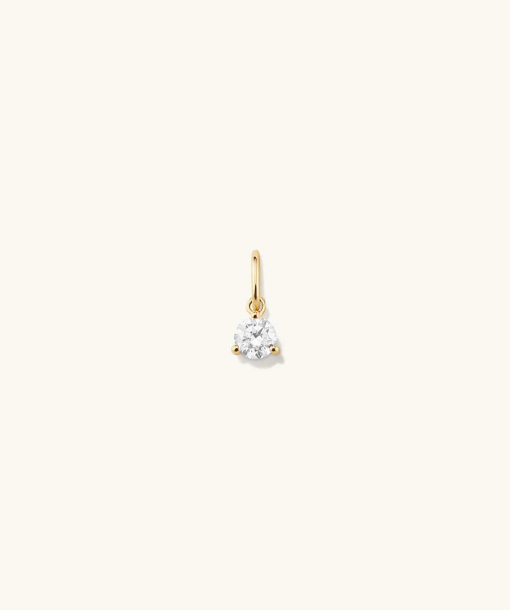 Mejuri Lab Grown Diamond Round Pendant - 14k Yellow Gold Mejuri Lab Grown Diamond Round Pendant - 14k Yellow Gold