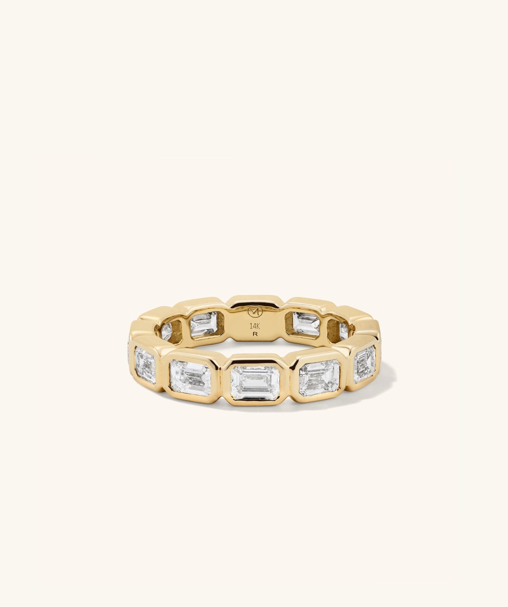 Mejuri Lab Grown Diamond Emerald Cut Bezel Eternity Band - 14k Yellow Gold