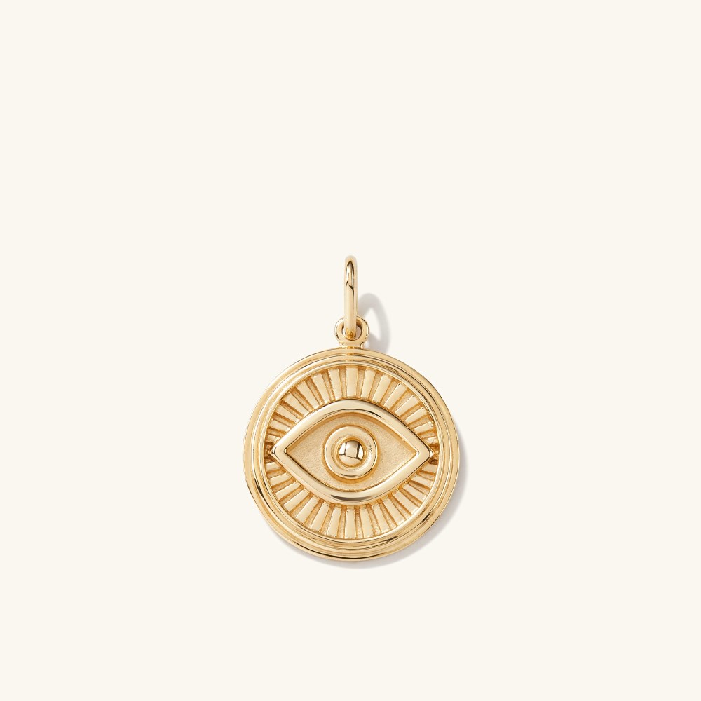 Mejuri Courage: Evil Eye Coin Charm Pendant - 14k Yellow Gold