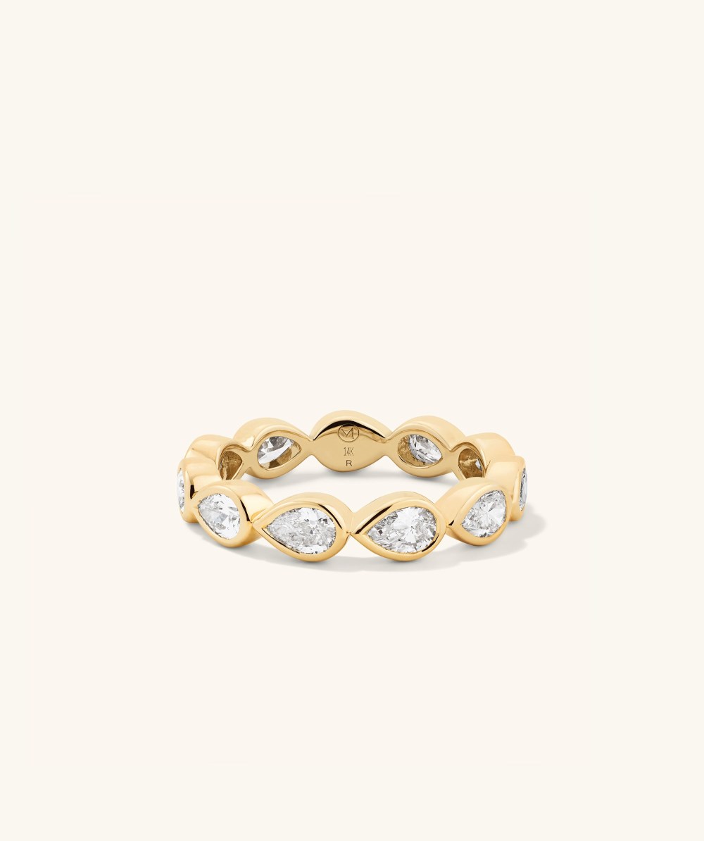 Mejuri Lab Grown Diamond Pear Cut Bezel Eternity Band - 14k Yellow Gold Mejuri Lab Grown Diamond Pear Cut Bezel Eternity Band - 14k Yellow Gold