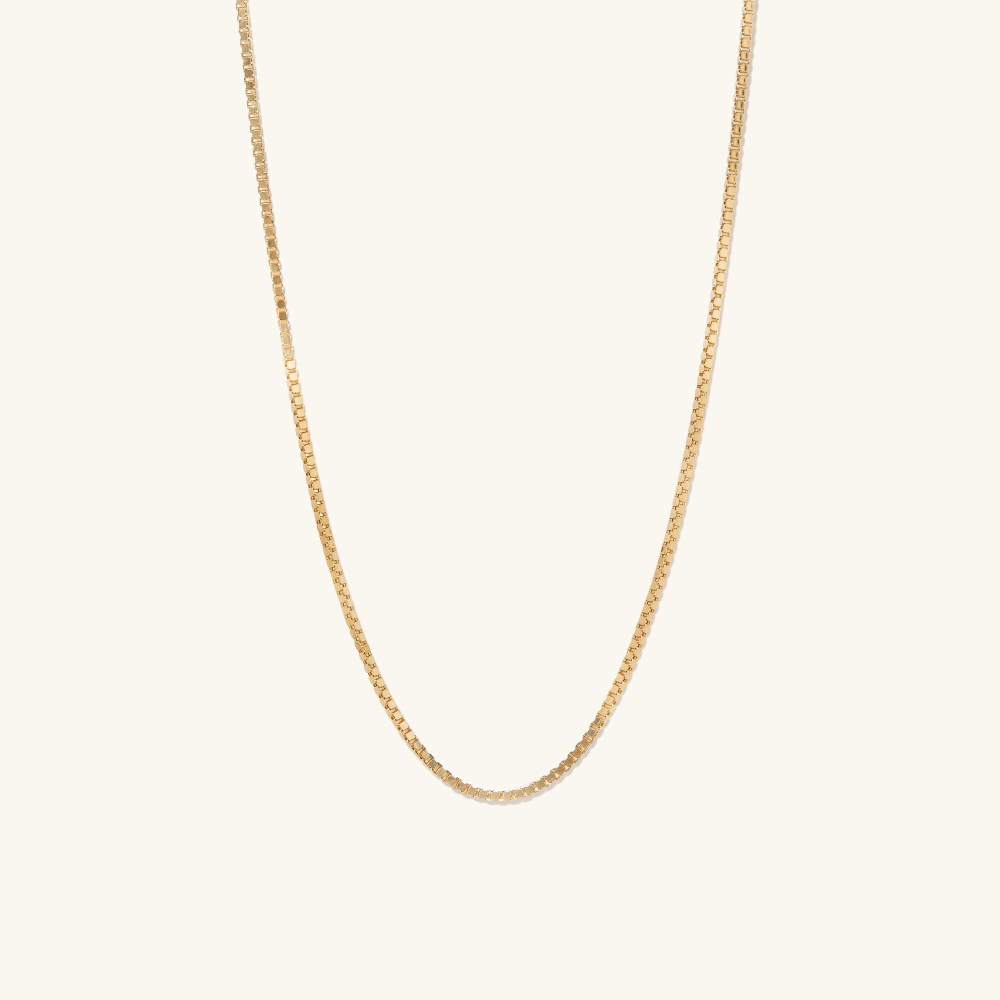 Mejuri Square Box Chain Necklace - 14k Yellow Gold