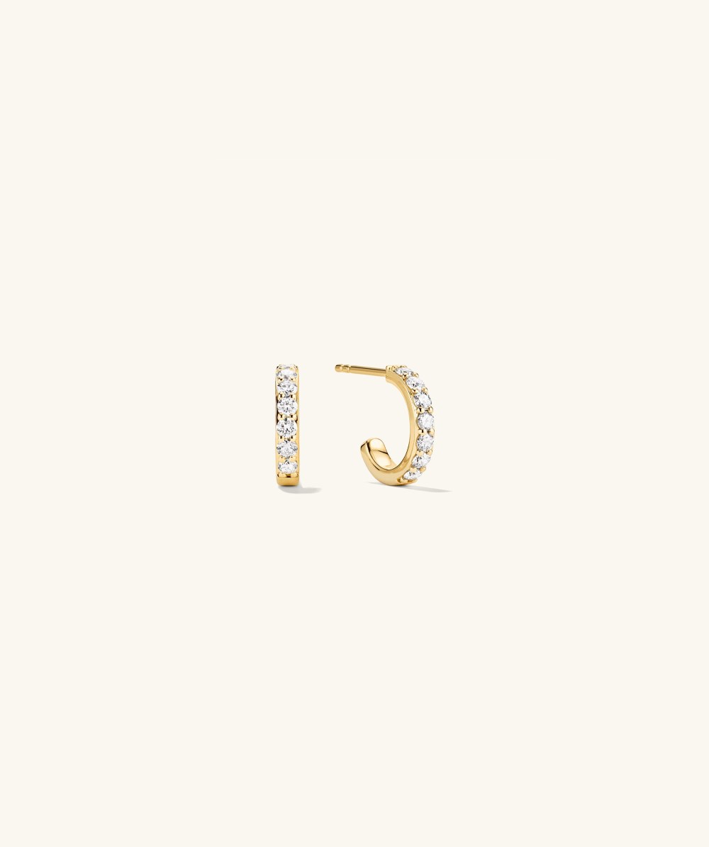 Mejuri Lab Grown Diamond Prong Hoops - 14k Yellow Gold Mejuri Lab Grown Diamond Prong Hoops - 14k Yellow Gold