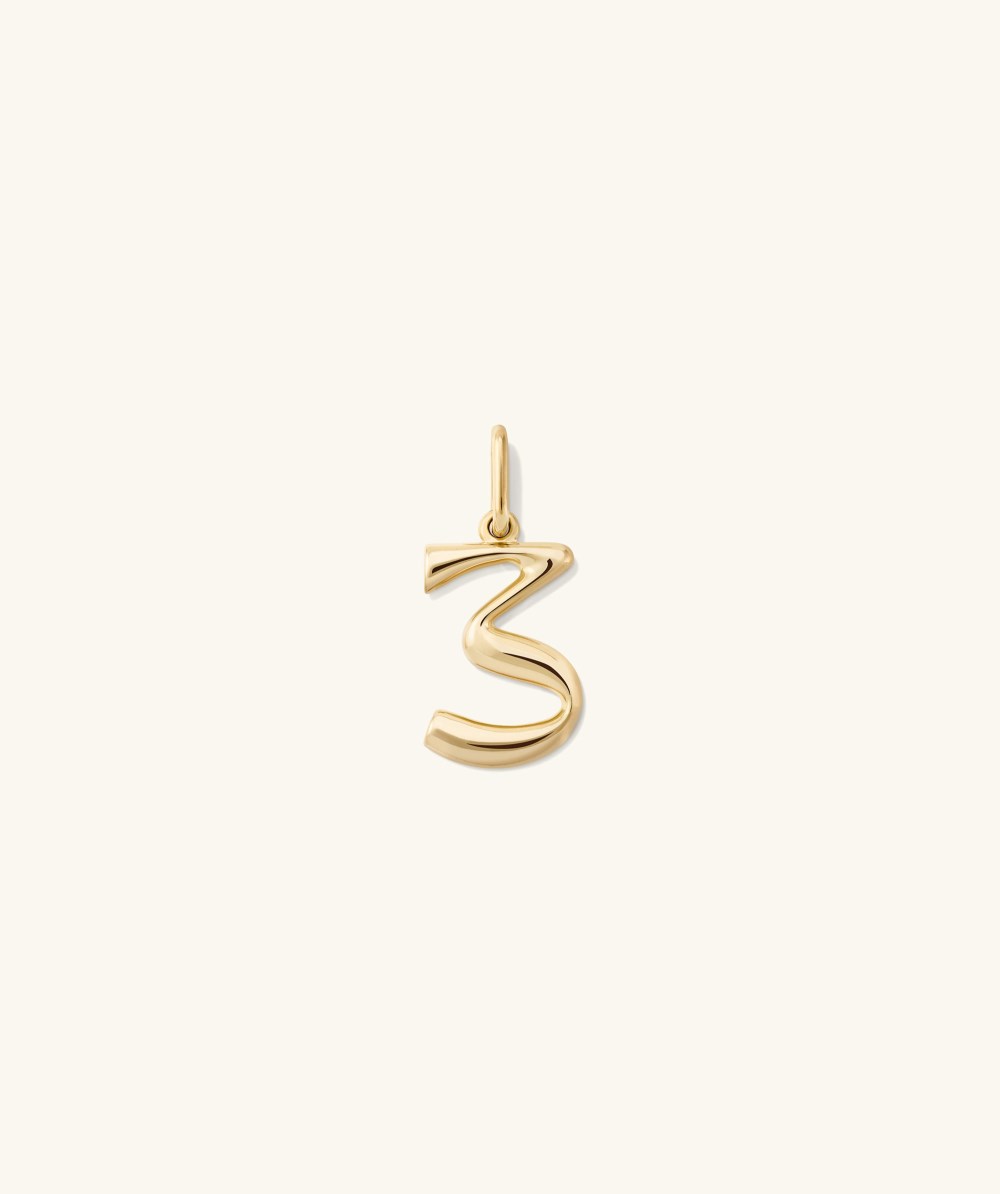 Mejuri Oversized Number Charm - Gold Vermeil